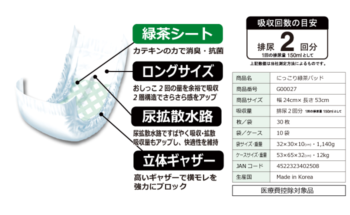 にっこり緑茶パッド